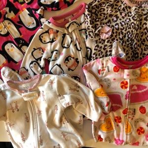 Bundle of 5 Carter’s 12 Month Footie Pajamas